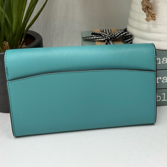 Kate Spade Gemma wallet on a chain crossbody bag in a teal - Picture 3 of 9